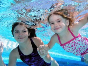 girls swimming