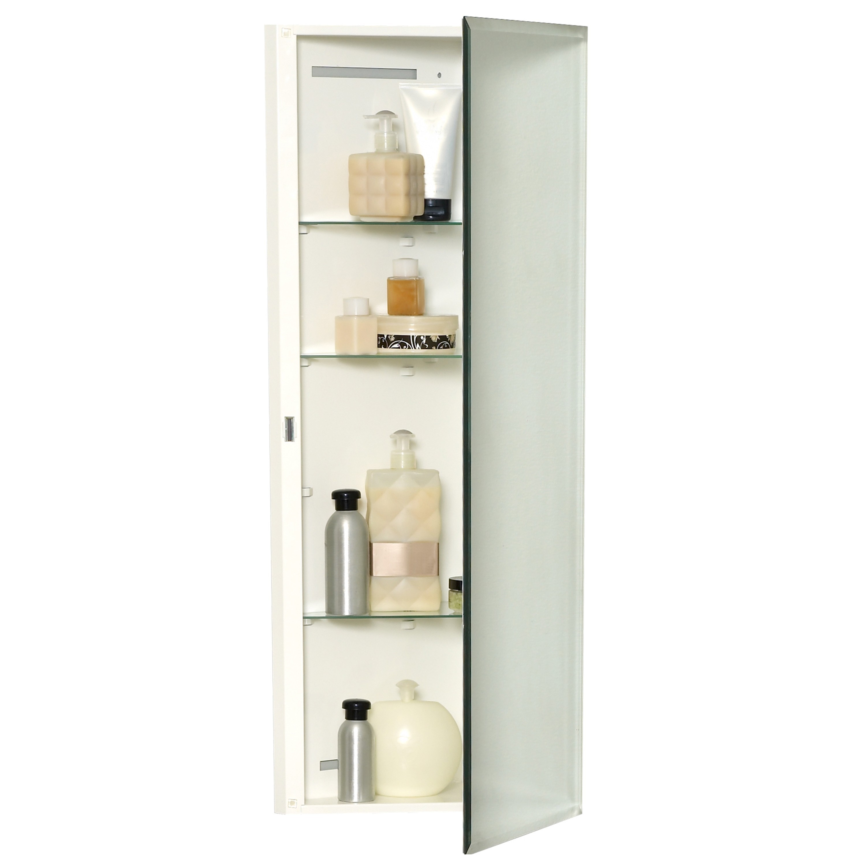 Furniture White Wooden Wall Cabinet With Glass Door Some Tall