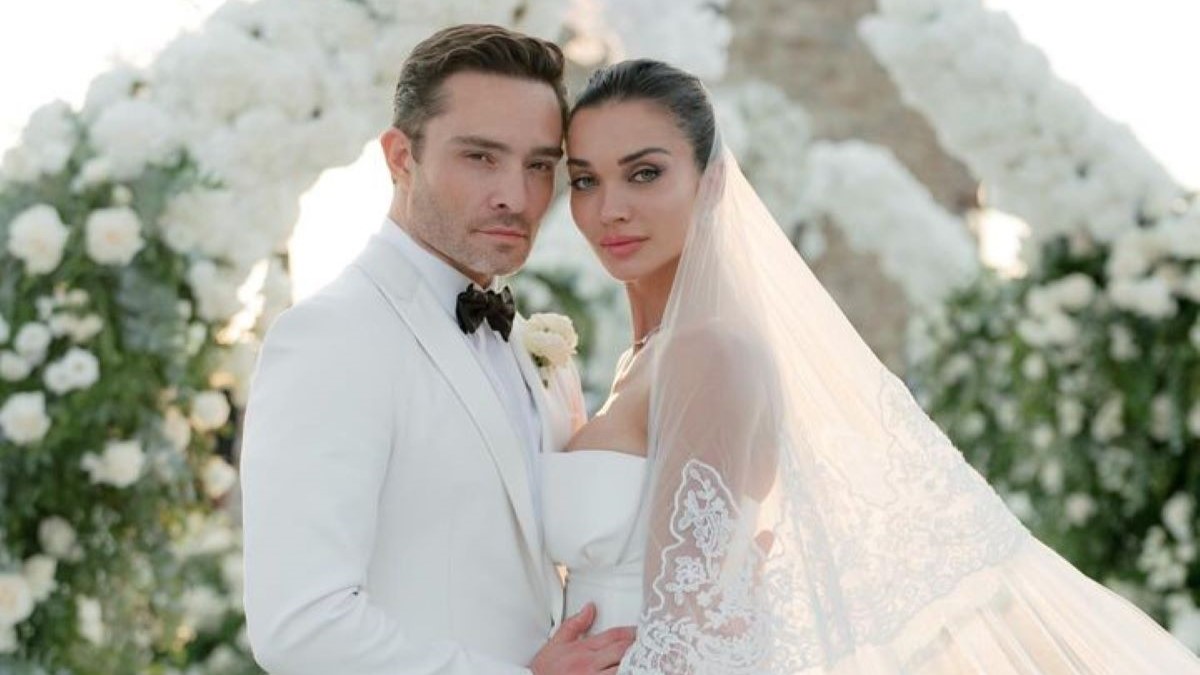 Ed Westwick doesn't have a son of his own, but his wife Amy have!