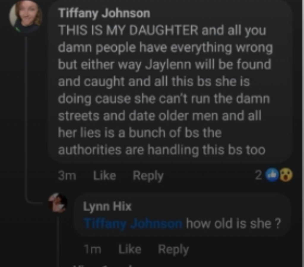 Tiffany Johnson comment over her daughter's videocam